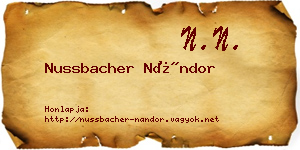 Nussbacher Nándor névjegykártya