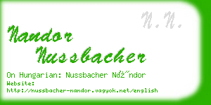 nandor nussbacher business card